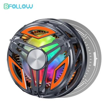 BFOLLOW 12W Mobile Phone Magnetic Cooler RGB Cooling Fan with Clip Radiator Mount for Gaming Live Streaming